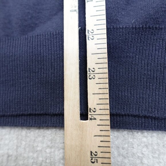 Polo Ralph Lauren Sweater Vest Large Blue Solid V-Neck 100% Pima Cotton - Picture 4 of 5
